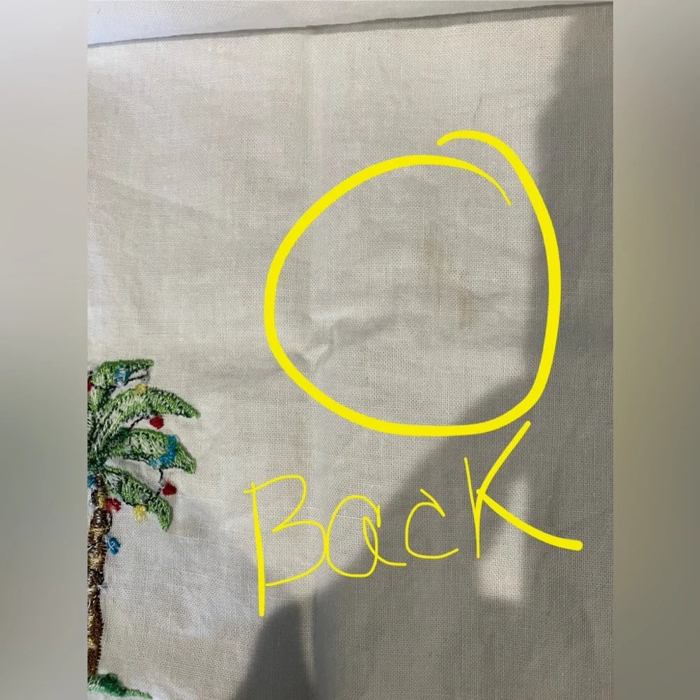 Merry Christmas Y’all white kitchen towel  embroidered palm tree